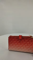 Michael Kors Womens Lg Double Zip Wrstlt Red Clay Wallet