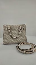 Michael Kors Womens Hamilton Small Logo Satchel Cream Bags