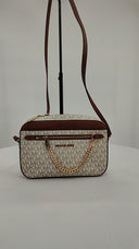 Michael Kors Womens Jet Set Large Logo Crossbody Bag Brown Bags