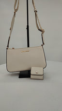 Michael Kors Womens Jet Set Saffiano Leather Bag With Airpods Case White Bags