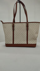 Michael Kors Womens Jet Set Travel Large Logo Tote Bag Brown Bags