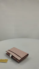 Michael Kors Womens Greenwich Medium Signature Logo Wallet Pink