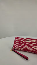 Michael Kors Womens Jet Set Travel Zebra Print Calf Hair Continental Wallet Pink