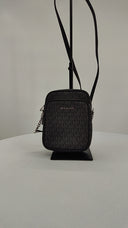 Michael Kors Womens Jet Set Travel Medium Logo Crossbody Bag Black Bags