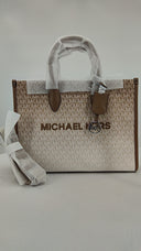 Michael Kors Womens Mirella Small Ombré Signature Logo Crossbody Bag Tan Bags