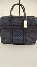 Michael Kors Mens Cooper Signature Logo Briefcase Blue Bags