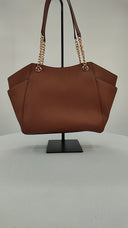 Michael Kors Womens Jet Set Large Saffiano Leather Shoulder Bag Brown Bags