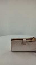 Michael Kors Womens Jet Set Large Ombré Signature Logo Wristlet Pink Wallet