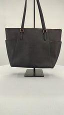Michael Kors Womens Charlotte Large Saffiano Leather Top-Zip Tote Bag Black Bags
