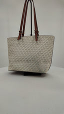 Michael Kors Womens Jet Set Medium Logo Pocket Tote Bag Brown Bags