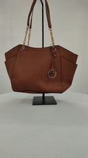 Michael Kors Womens Jet Set Large Saffiano Leather Shoulder Bag Brown Bags