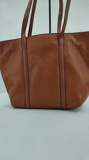 Michael Kors Womens Jet Set 2-In-1 Pebbled Leather And Logo Tote Bag Brown Bags