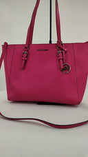 Michael Kors Womens Charlotte Large Saffiano Leather 3-In-1 Tote Bag Pink Bags