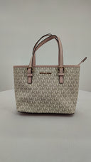 Michael Kors Womens Jet Set Travel Extra-Small Logo Top-Zip Tote Bag Pink Bags
