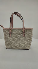 Michael Kors Womens Jet Set Travel Extra-Small Logo Top-Zip Tote Bag Pink Bags