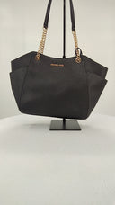 Michael Kors Womens Jet Set Large Saffiano Leather Shoulder Bag Black Bags