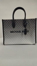 Michael Kors Womens Mirella Medium Ombré Logo Tote Bag Blue Bags