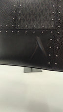 Michael Kors Womens Pratt Medium Studded Patchwork And Signature Logo Bag Black