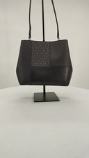Michael Kors Womens Pratt Medium Studded Patchwork And Signature Logo Bag Black