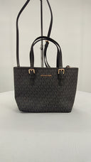 Michael Kors Womens Jet Set Travel Extra-Small Logo Top-Zip Tote Bag Black Bags