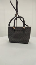 Michael Kors Womens Jet Set Travel Extra-Small Logo Top-Zip Tote Bag Black Bags