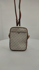 Michael Kors Womens Jet Set Travel Medium Logo Crossbody Bag Cream Bags