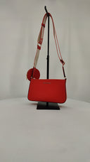 Michael Kors Jet Set Leather Crossbody Bag With Apple Airpods Case Orange