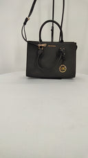 Michael Kors Womens Medium Cntr Zip Satchel Black Bags