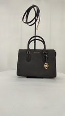 Michael Kors Womens Medium Cntr Zip Satchel Black Bags