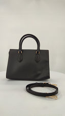 Michael Kors Womens Medium Cntr Zip Satchel Black Bags