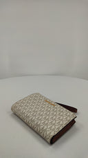 Michael Kors Womens Large Double Zip Wrstlightweight Vanilla Wallet