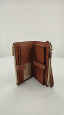 Michael Kors Womens Large Double Zip Wrstlightweight Vanilla Wallet