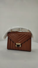 Michael Kors Womens Whitney Medium Quilted Shoulder Bag Brown Bags