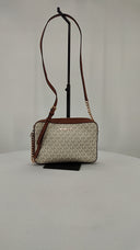 Michael Kors Womens Jet Set Large Printed Logo Crossbody Bag Brown Bags