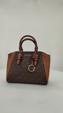 Michael Kors Womens Ciara Medium Signature Logo Messenger Bag Brown Bags