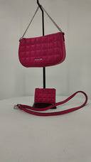 Michael Kors Carmela Medium Signature Logo Convertible Crossbody Bag Pink