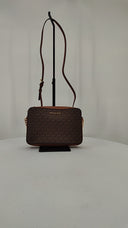 Michael Kors Womens Jet Set Large Printed Logo Crossbody Bag Brown Bags