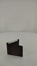 Michael Kors Womens Harrison Logo Billfold Wallet With Passcase Brown