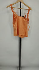 Bebe Womens Silk Vintage Cami Orange Sleeved Top M