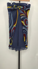 Laundry By Shelli Segal Womens Printed Strapless Dress Blue 8