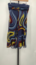 Laundry By Shelli Segal Womens Printed Strapless Dress Blue 8