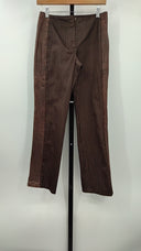 DKNY Women's Velvet Trim Wide Leg Pants Brown P6