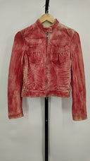 DKNY Womens Donna Karan Biker Jacket Pink Outerwear 6