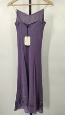 Alfredo Venini Womens Formal Sleeveless Midi Dress Purple Basic Sleeved S