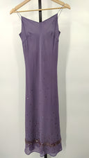 Alfredo Venini Womens Formal Sleeveless Midi Dress Purple Basic Sleeved S