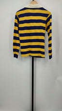 Champion Mens Striped Long Sleeve Polo Shirt Yellow Sleeved Top Small