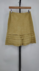 Carlisle Womens Suede Midi Skirt Gold Basic 2