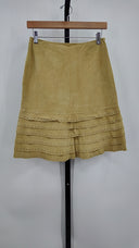 Carlisle Womens Suede Midi Skirt Gold Basic 2