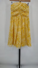 Laundry Womens Shelly Segal Yellow Midi Dress Basic Sleeved 2