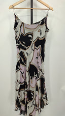 Sangria Womens Spaghetti Strap Printed Mini Dress Black 10